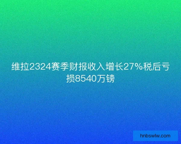 维拉2324赛季财报收入增长27%税后亏损8540万镑