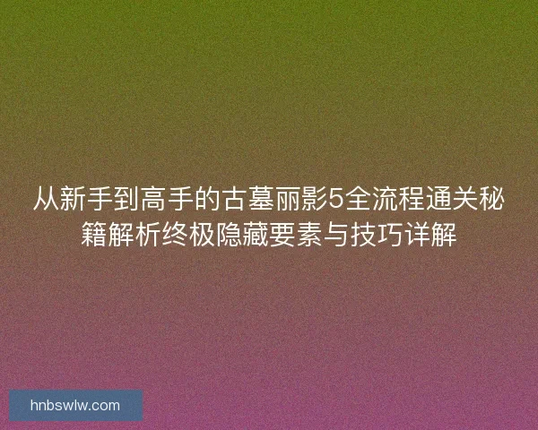 从新手到高手的古墓丽影5全流程通关秘籍解析终极隐藏要素与技巧详解